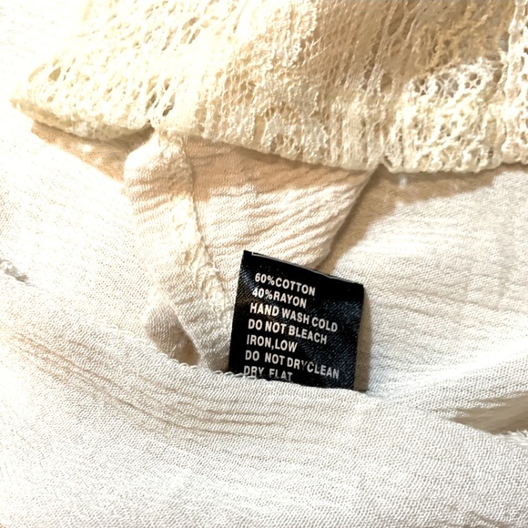 POL Cream Kimono Duster Open Front Lace Detail Women Size Small - Picture 6 of 6